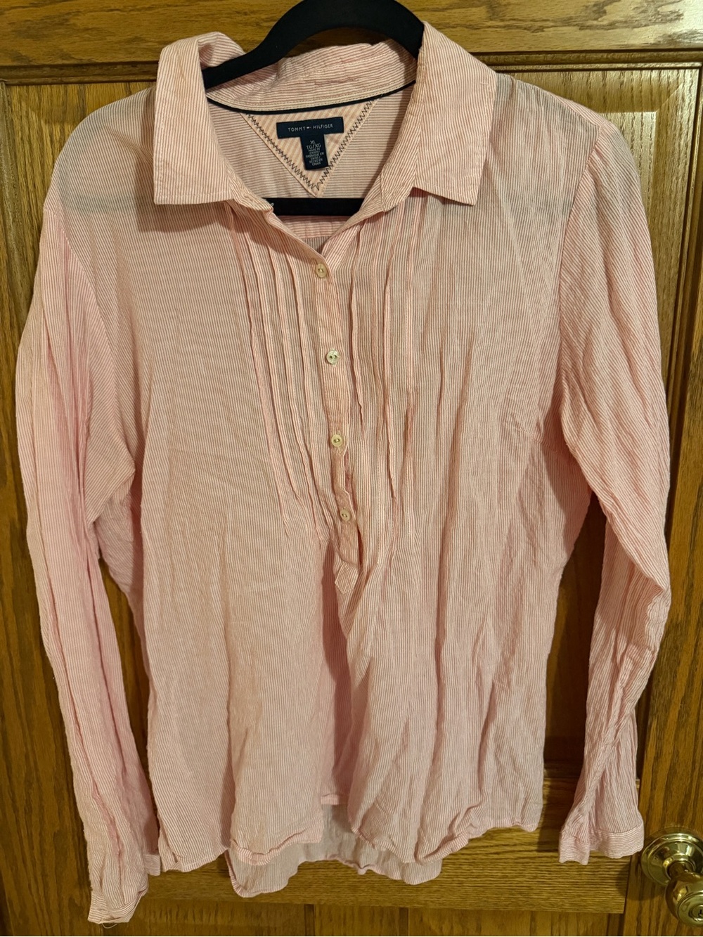 Tommy Hilfiger Pale Pink Striped Button-Front Shirt